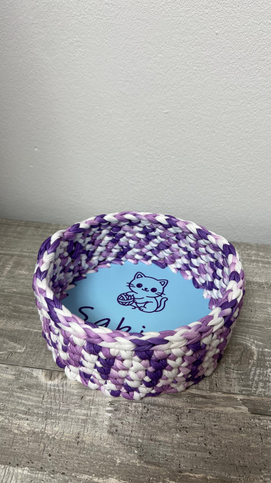 🧺 Personalisiertes gehäkeltes Körbchen mit 3D-gedrucktem Boden