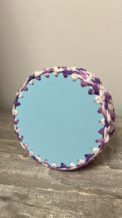 🧺 Personalisiertes gehäkeltes Körbchen mit 3D-gedrucktem Boden