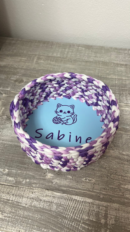 🧺 Personalisiertes gehäkeltes Körbchen mit 3D-gedrucktem Boden